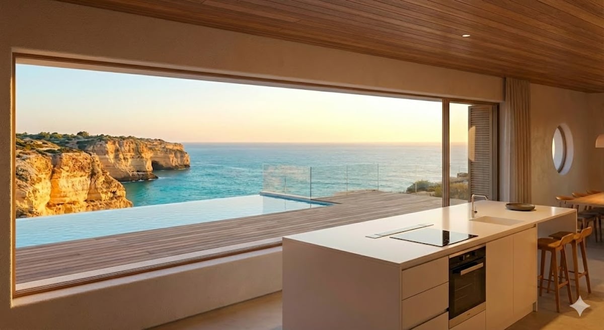 Kitchen + Cliffside Pool