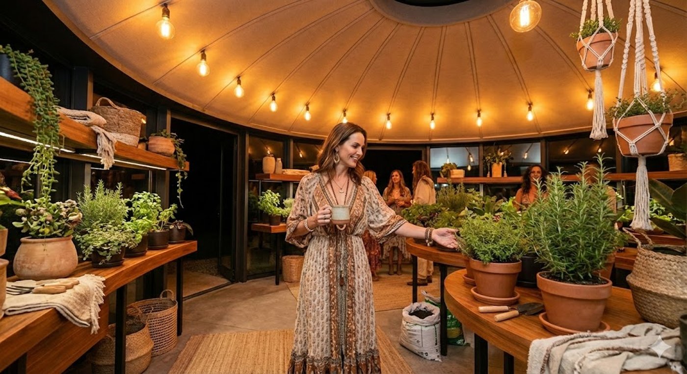 Integrated EcoDomeHomes greenhouse