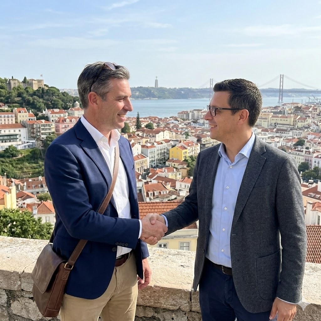 Christopher Garner and Carlos Justino in Lisbon