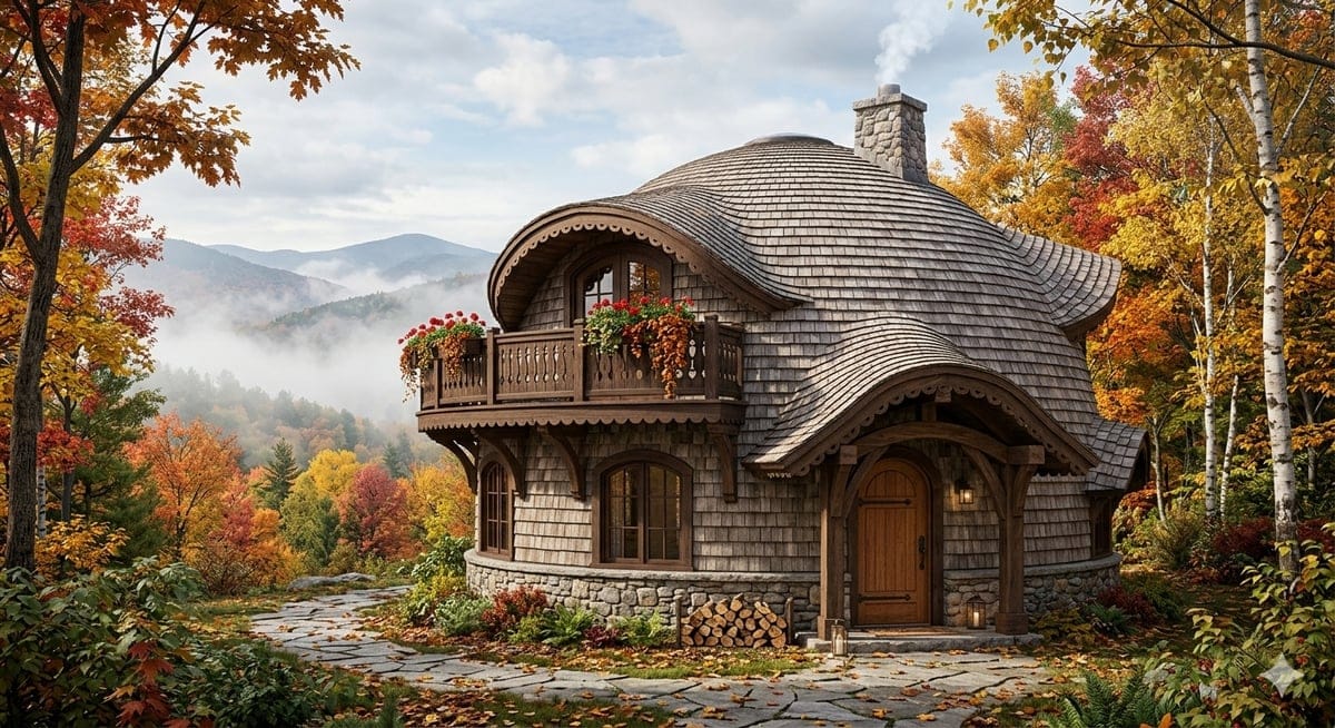 Cottage Dôme à Bardeaux, conception EcoDomeHomes
