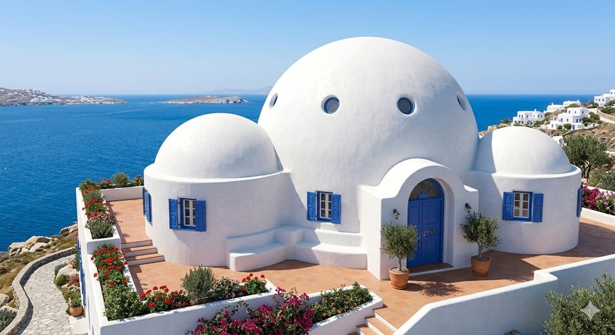 Villa Dôme Égéenne, conception EcoDomeHomes